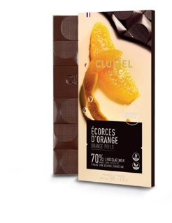 Chocolate Tablet Orange Peel Dark 70% 100g CLU69055 - MICHEL CLUIZEL