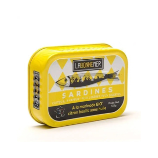 Sardines in lemon & basil Tin 135g  - LA BONNE MER