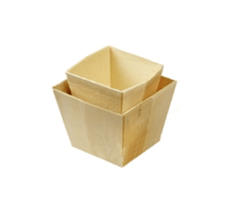 Square Wooden Punnet+Baking Paper 50X50X40mm WA00011 Solia Box/300 Pieces