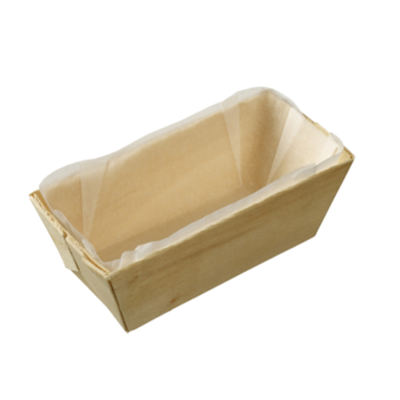 Rectangle Wooden Punnet+Baking Paper 100X45X30mm Solia Box/200 Pieces