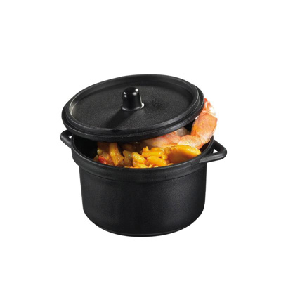 Mini Cooking Pot + Lid Black 80ml Solia - 300 (10X30 Sub Pack)