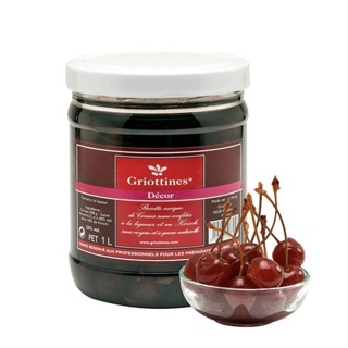 Morello Cherries w/Stalk Pail 1L - GRIOTTINES